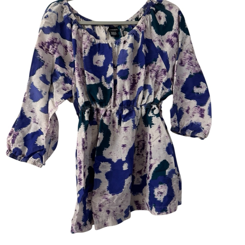 Canyon River Blues Abstract Blue and Purple Blouse